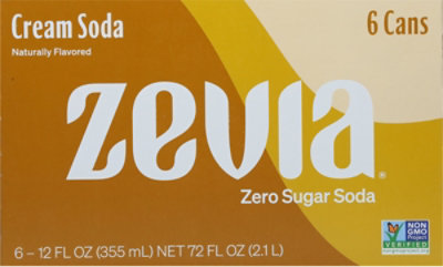 Zevia Zero Sugar Cream Soda - 6-12 Fl. Oz. - Image 6