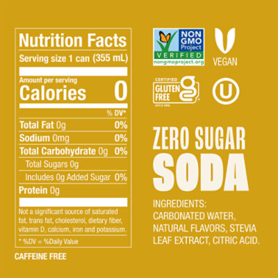 Zevia Zero Sugar Cream Soda - 6-12 Fl. Oz. - Image 3