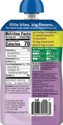 Plum Organics Organic Baby Food 2 (6 Months & up) Yum Zucchini Banana & Amaranth - 3.5 Oz - Image 5