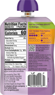 Plum Organics Baby Food Stage 1 Just Mangos - 3.17 Oz - Image 5