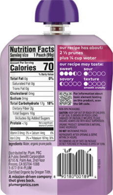 Plum Organics Organic Baby Food 1 (4 Months & Up) Just Prunes - 3.5 Oz - Image 5