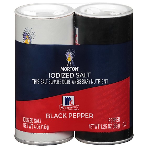 Morton McCormick Iodized Salt & Pepper Shaker Set - 5.25 Oz