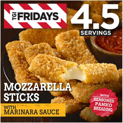 TGI Fridays Mozzarella Sticks Frozen Snacks with Marinara Sauce Box - 17.4 Oz - Image 1