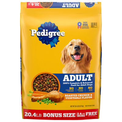 Pedigree Adult Dry Dog Food  Complete Nutrition Roasted Chicken Rice & Vegetable - 20.4 Lb