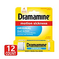 Dramamine Motion Sickness Relief 50mg Tablets Original Formula - 12 Count - Image 1