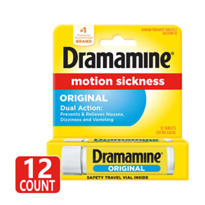 Dramamine Motion Sickness Relief 50mg Tablets Original Formula - 12 Count