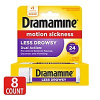 Dramamine Motion Sickness Relief Tablets Less Drowsy Formula - 8 Count - Image 2