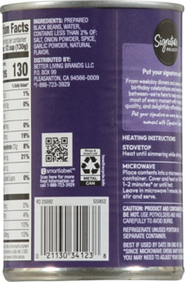 Signature SELECT Beans Black With Garlic Onion & Spices - 15 Oz - Image 5