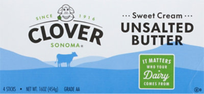 Clover Butter Unsalted Sweet Cream 4 Count - 16 Oz - Image 2