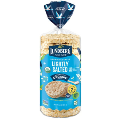 Lundberg Family Farms Organic Brown Rice Cakes Lightly Salted - 8.5 Oz. - Image 1