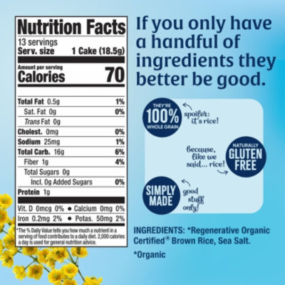 Lundberg Family Farms Regenerative Organic Certified Brown Rice Cakes Lightly Salted  - 8.5 Oz - Image 6