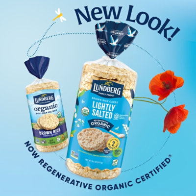 Lundberg Family Farms Regenerative Organic Certified Brown Rice Cakes Lightly Salted  - 8.5 Oz - Image 3
