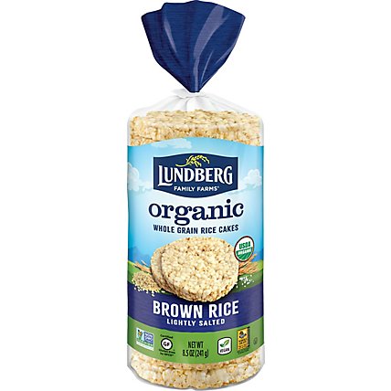 Lundberg Rice Cakes Organic Brown Rice Lightly Salted - 8.5 Oz - Image 1