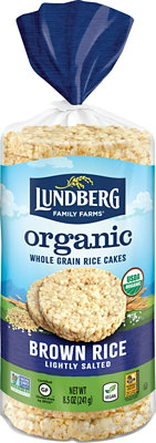 Lundberg Rice Cakes Organic Brown Rice Lightly Salted - 8.5 Oz