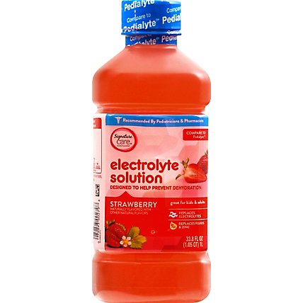 Signature Care Electrolyte Solution For Kids & Adults Strawberry - 1 Liter - Image 2