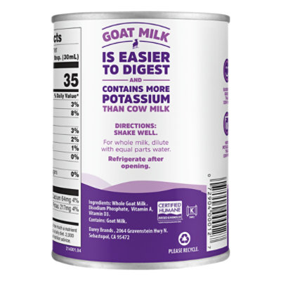 Meyenberg Certified Humane Kosher Gluten Free Easy To Digest Evaporated Goat Milk - 12 Fl. Oz. - Image 3