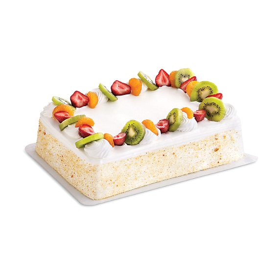 Bakery Cake 1/4 Sheet Tres Leches With Fruit - Each