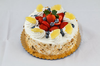 Bakery Cake 8 Inch 3 Layer Tres Leches Fresh Fruit Topped- Each (Dacor May Vary)