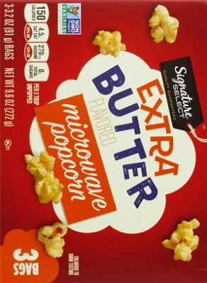 Signature SELECT Microwave Popcorn Extra Butter Flavor - 3-3.2 Oz - Image 3