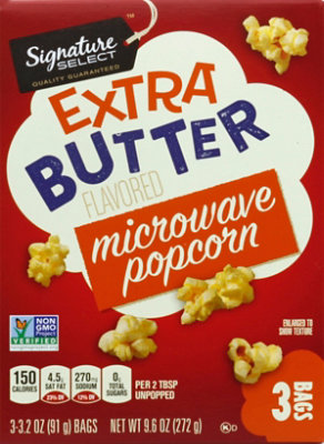 Signature SELECT Microwave Popcorn Extra Butter Flavor - 3-3.2 Oz - Image 2