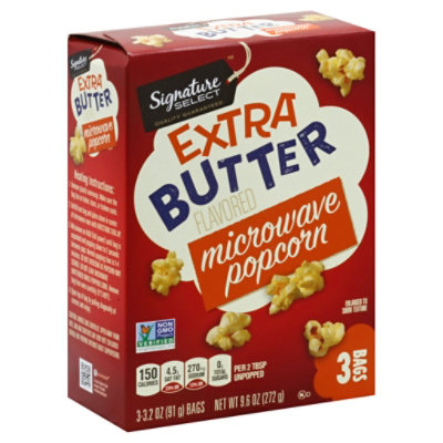 Signature SELECT Microwave Popcorn Extra Butter Flavor - 3-3.2 Oz
