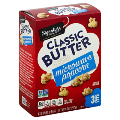 Signature SELECT Classic Butter Microwave Popcorn - 3-3.2 Oz