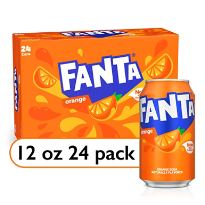 Fanta Soda Pop Orange Flavored In Can - 24-12 Fl. Oz. - Image 1