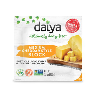 Daiya Dairy Free Medium Cheddar Style Vegan Cheese Block - 7.1 Oz - Image 1