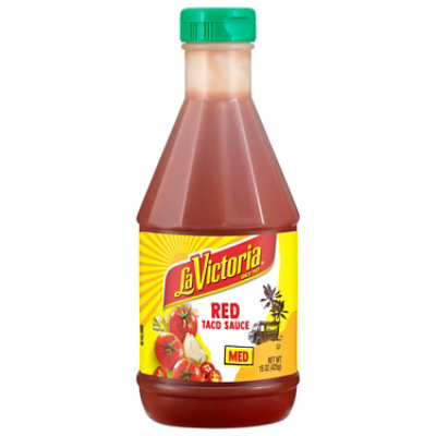 La Victoria Sauce Taco Red Medium Bottle - 15 Oz - Image 1