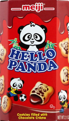 meiji Hello Panda Cookies Filled With Chocolate Creme - 2 Oz - Image 2