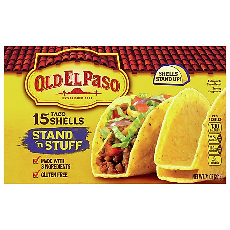 Old El Paso Taco Shells Stand N Stuff Box 15 Count - 7.1 Oz
