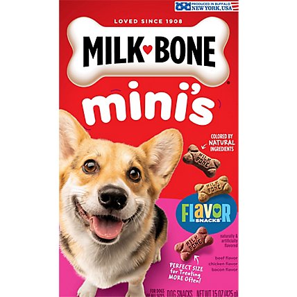Milk-Bone Flavor Snacks Dog Snacks For All Sizes Minis Beef Chicken Bacon Flavor - 15 Oz - Image 2