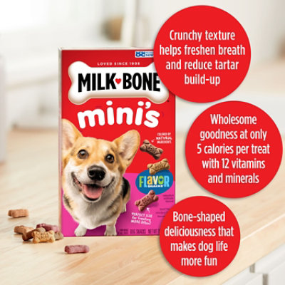 Milk-Bone Flavor Snacks Dog Snacks For All Sizes Minis Beef Chicken Bacon Flavor - 15 Oz - Image 2