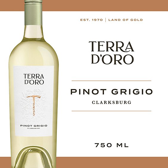 Terra d 'Oro Pinot Grigio White Wine Bottle - 750 Ml