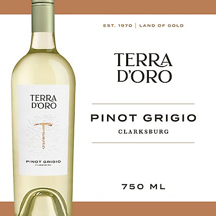 Terra d 'Oro Pinot Grigio White Wine Bottle - 750 Ml - Image 1