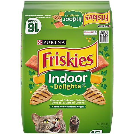 Friskies Cat Food Dry Indoor Delights Chicken Beef & Salmon - 16 Lb