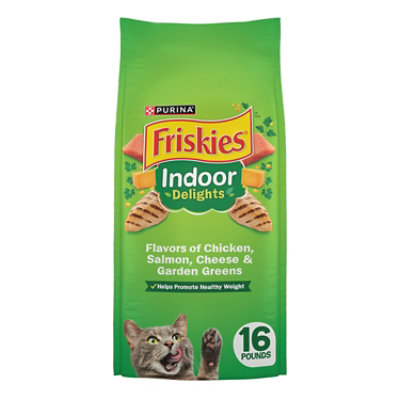 Friskies Cat Food Dry Indoor Delights Chicken Beef & Salmon - 16 Lb