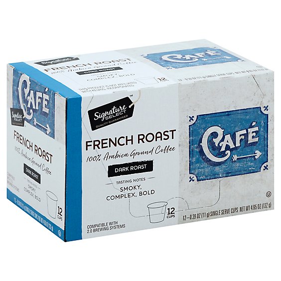 Signature SELECT Coffee Pods Dark Roast French Roast - 12-0.39 Oz