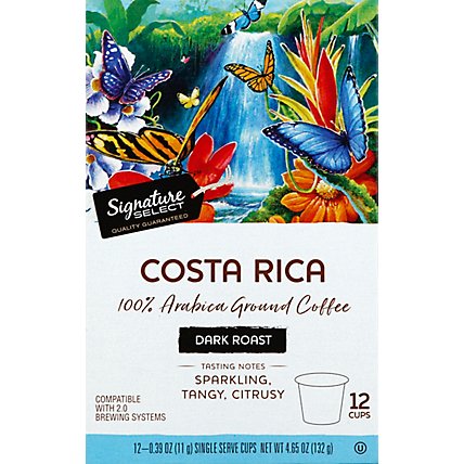 Signature SELECT Coffee Pods Dark Roast Costa Rica - 12-0.39 Oz - Image 2