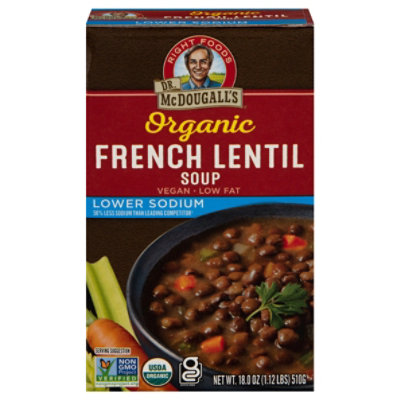 Dr. McDougalls Soup Organic Gluten Free French Lentil Lower Sodium - 17.6 Oz - Image 3