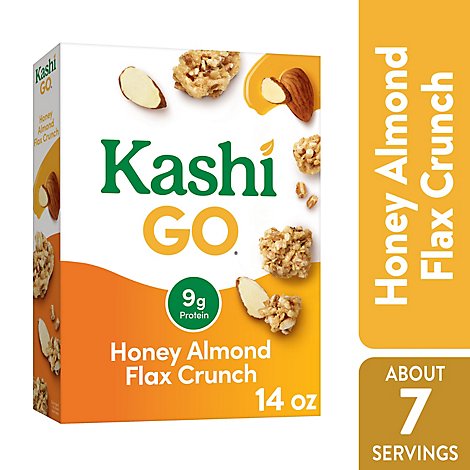 Kashi GO Vegetarian Protein Honey Almond Flax Crunch Breakfast Cereal - 14 Oz