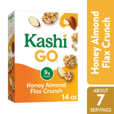 Kashi GO Breakfast Cereal Vegetarian Protein Honey Almond Flax Crunch - 14 Oz