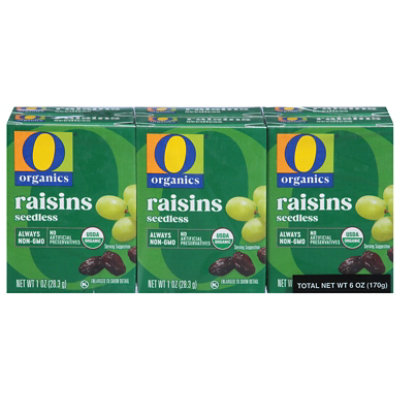 O Organics Organic Raisins Seedless Pack - 6 Count