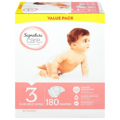 Signature Select/Care Premium Baby Diapers Size 3 - 180 Count - Image 4