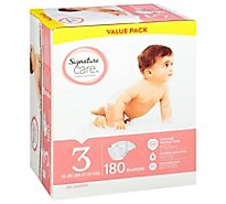 Signature Care Premium Baby Diapers Size 3 - 180 Count