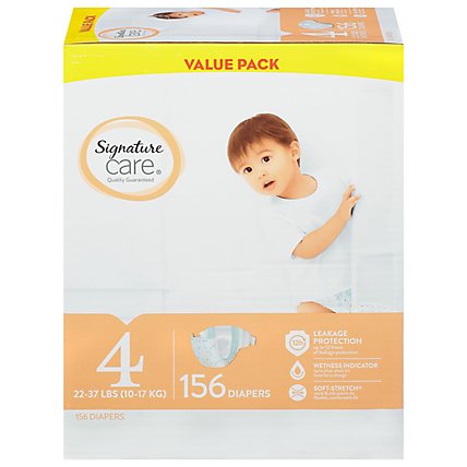 Signature Care Premium Baby Diapers Size 4 - 156 Count - Image 3