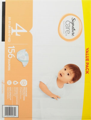 Signature Select/Care Premium Baby Diapers Size 4 - 156 Count - Image 5