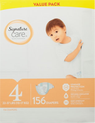 Signature Select/Care Premium Baby Diapers Size 4 - 156 Count - Image 2