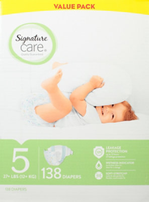 Signature Select/Care Premium Baby Diapers Size 5 - 138 Count - Image 2