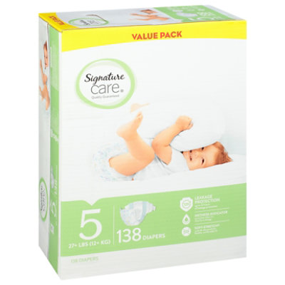Signature Care Premium Baby Diapers Size 5 - 138 Count